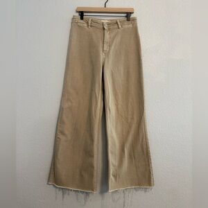 Mango Catherine Khaki Cropped Flare Jeans